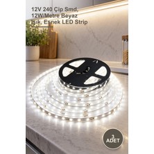 Yenilig 3 Adet CT-4538B CT-4538 Gold Iç Mekan Şerit LED – 12V 240 Çip Smd, 12W/METRE Beyaz Işık, Esnek LED Strip