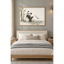 Tontilika Bambulu Panda Suluboya Ahşap Çerçeveli Duvar Tablosu