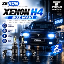 OtoÇizgi Tofaş Doğan  Xenon H4 Buz Mavi LED Far Ampulü 12V - 2 Adet Yüksek Aydınlatma Kolay Montaj