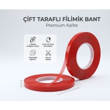 Kırmızı Şeffaf Çift Taraflı Bant 20 mm