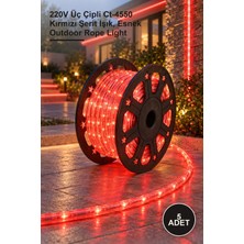Yenilig 5 Adet Dış Mekan Hortum LED – 220V Üç Çipli CT-4550 Kırmızı Şerit Işık, Esnek Outdoor Rope Light