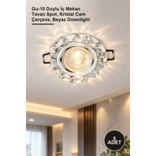 Yenilig 5 Adet CT-6595 Karanfil Dekoratif LED Çerçeveli Cam Spot – Gu-10 Duylu Iç Mekan Tavan Spot, Kristal Cam Çerçeve, Beyaz Downlight