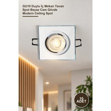 Yenilig 10 Adet CT-6556 Sardunya Cam Spot Armatür – GU10 Duylu Iç Mekan Tavan Spot Beyaz Cam Gövde Modern Ceiling Spot