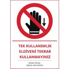 Ti Play Hastane Tek Kullanımlık Eldiveni Tekrar Kullanmayın Pvc Isg Levha 35X50CM