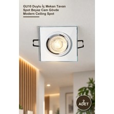 Yenilig 2 Adet CT-6556 Sardunya Cam Spot Armatür – GU10 Duylu Iç Mekan Tavan Spot Beyaz Cam Gövde Modern Ceiling Spot