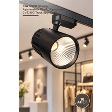 Yenilig 10 Adet LED Ray Spot Armatür – 33W 3200K Günışığı, Ayarlanabilir Başlık, Siyah Kasa, CT-5315G Track Spot Light