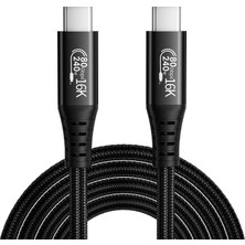 Apera CR69 Thunderbolt 5 / Type-C Kablo – 80GBPS / 120GBPS Hız, PD240W Şarj, 16K@60Hz Görüntü Destekli, E-Marker Çipli