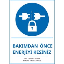 Ti Play Hastane Bakımdan Önce Enerjiyi Kesiniz Pvc Isg Levha 35X50CM