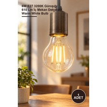 Yenilig 1 Adet CT-4231 LED Filament Ampul – 6W E27 3200K Günışığı 610 Lm Iç Mekan Dekoratif Warm White Bulb