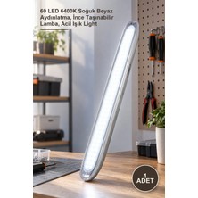 Yenilig 1 Adet CT-9960 Şarjlı Işıldak – 60 LED 6400K Soğuk Beyaz Aydınlatma, Ince Taşınabilir Lamba, Acil Işık Light
