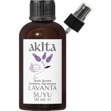 Akita Doğal Yağı Alınmamış Lavanta Suyu Cam Şişe 50mL