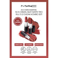 M.A.C In Sepia Koleksiyonu: M·a·cximal Silky Matte Trio Ruj 3’lü Dudak Kombo Seti ​