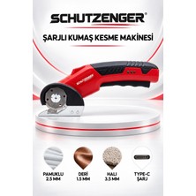 SCHUTZENGER Type-C Şarjlı Kumaş Deri Kesme Makası Profesyonel Hızlı Kesim German Kırmızı SP12