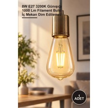 Yenilig 1 Adet CT-4353 LED Filament Ampul – 8W E27 3200K Günışığı 1000 Lm Filament Bulb Iç Mekan Dim Edilemez