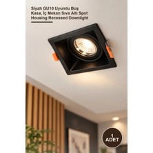 Yenilig 1 Adet CT-5004 Kare Spot Kasa – Siyah GU10 Uyumlu Boş Kasa, Iç Mekan Sıva Altı Spot Housing Recessed Downlight