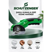 SCHUTZENGER Type-C Şarjlı Kumaş Deri Kesme Makası Profesyonel Hızlı Kesim German Yeşil SP13