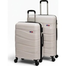 Away Dalgalı Model 2’li Orta Boy + Büyük Boy Taş Valiz Seti