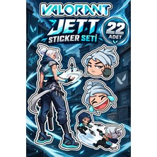 Star Figür Valorant Jett Sticker Seti 22 Adet | Oyun Temalı Çıkartma Paketi