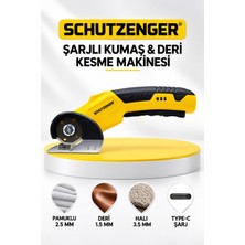 SCHUTZENGER Type-C Şarjlı Kumaş Deri Kesme Makası Profesyonel Hızlı Kesim German Sarı SP15