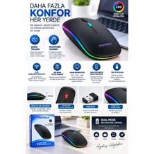 Kablosuz Şarjlı Sessiz Tıklamalı Ergonomik Mouse Nemere