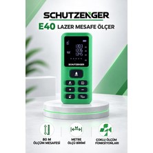 SCHUTZENGER E40 Lazer Mesafe Ölçer 80 Metre Dijital Hassas Ölçüm Cihazı Çok Fonksiyonlu Yeşil Dwr