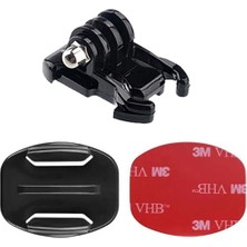 Gplus BS02YH 3 Parça Flat Zemin Düz Yüzey Hızlı Tak Aksiyon Kamera 3m Yapışkanlı Motor Kask Bağlantı Seti