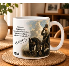 Patili Baskı Atatürk Serisi PBAS001 - Atatürk Tasarımlı 330 ml Porselen Kupa