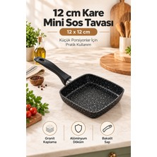 Kochler 12 cm Kare Mini Sos Tavası – Alüminyum Döküm, Saplı Küçük Tava