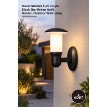Yenilig 4 Adet Napoli Bahçe Armatürü CT-7015 – Duvar Monteli E-27 Duylu Siyah Dış Mekan Aplik, Garden Outdoor Wall Lamp