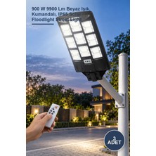 Yenilig 3 Adet CT-4644 Solar LED Sokak Projektör – 900 W 9900 Lm Beyaz Işık, Kumandalı, IP65 Solar Floodlight Street Light