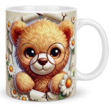 theKAM Gözlüklü Ayıcıklı Kupa Bardak 3d Efekt Ayıcık Teddy