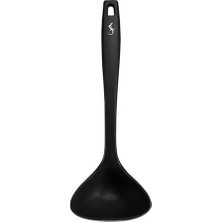 Lurch - Platin Silikon Çorba Kepçesi 28 cm Siyah - Yanmaz, Yapışmaz, Bükülmez, Çizmez, Tat ve Koku Bırakmaz - 240612