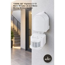 Yenilig 3 Adet CT-9240 Hareket Sensörü Pır Lamba Kontrol Ünitesi – 1200W 180° Algılama 2–12 Metre Mesafe 1.8–2.5 Metre Montaj Motion Sensor