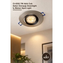 Yenilig 3 Adet CT-5252 G Spot LED Armatür – CT-5252 7W Akik Cob Saten Günışığı Downlight Iç Mekan Spot Light