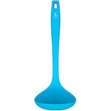 Lurch - Platin Silikon Çorba Kepçesi 28 cm Mavi - Yanmaz, Yapışmaz, Bükülmez, Çizmez, Tat ve Koku Bırakmaz - 240112