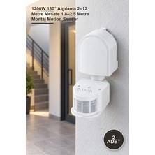 Yenilig 2 Adet CT-9240 Hareket Sensörü Pır Lamba Kontrol Ünitesi – 1200W 180° Algılama 2–12 Metre Mesafe 1.8–2.5 Metre Montaj Motion Sensor