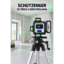 SCHUTZENGER Ikili 16 Yönlü Dijital Ekranlı Lazer Terazi Seti Tripodlu Kumandalı ve Lazer Ölçerli 80M Usta Seti