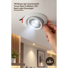 Yenilig 4 Adet CT-5204B Akik Smd LED Spot Armatür – 7W Beyaz Işık Ayarlanabilir Tavan Spot Iç Mekan LED Spot Light Downlight