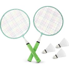 Zerogym Çocuk Badminton Raketi 45CM Yeşil 2 Raket 3 Top
