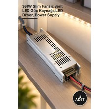 Yenilig 4 Adet CT-2578 30 Amper LED Trafosu – 360W Slim Fansız Şerit LED Güç Kaynağı, LED Driver, Power Supply