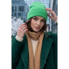 Ritagarcia Kadın Kışlık Triko Bere Düz Örgü Katlama Detaylı Yumuşak Dokulu Beanie Bere