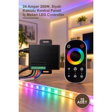 Yenilig 10 Adet CT-9116 Rgb Şerit LED Kumanda – 24 Amper 288W, Siyah Kablolu Kontrol Paneli Iç Mekan LED Controller