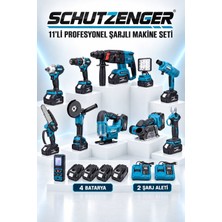 SCHUTZENGER 11 Makina Set 4 Batarya 10 Pilli 2 Şarj Cihazı Full Şarjlı Set Kömürsüz