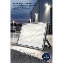 Yenilig 1 Adet CT-4664B CT-4664 300W Slim LED Projektör – 6400K Beyaz Işık IP64 Dış Mekan Floodlight 25.000 Lümen Platin Kasa