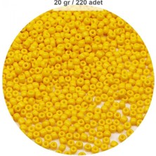 Pileli Store Sarı Renk 4 mm Yaklaşık 220 Adet/20 Gram Cam Boncuk Oya Yazma Bileklik ve Kolye