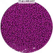 Pileli Store Fuşya Renk 4 mm Yaklaşık 220 Adet/20 Gram Cam Boncuk Oya Yazma Bileklik ve Kolye