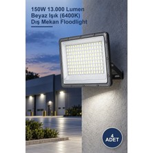 Yenilig 4 Adet Slim LED Projektör CT-4662 – 150W 13.000 Lumen Beyaz Işık (6400K) Dış Mekan Floodlight