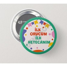 Genç Box Ilk Orucum Ilk Heyecanım -Yeşil Çocuk Iğneli Rozet (10 Adet)