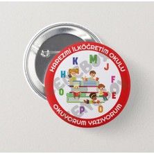 Genç Box Kitap ve Çocuk Temalı Okuyorum Yazıyorum - Çocuk Iğneli Rozet ( 10 Adet)