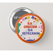 Genç Box Ilk Orucum Ilk Heyecanım -Turuncu Çocuk Iğneli Rozet (20 Adet)